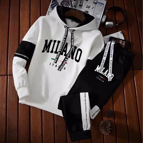 Urban Luxe for Gym Warriors: Milano Letters Print Sweatshirt Set