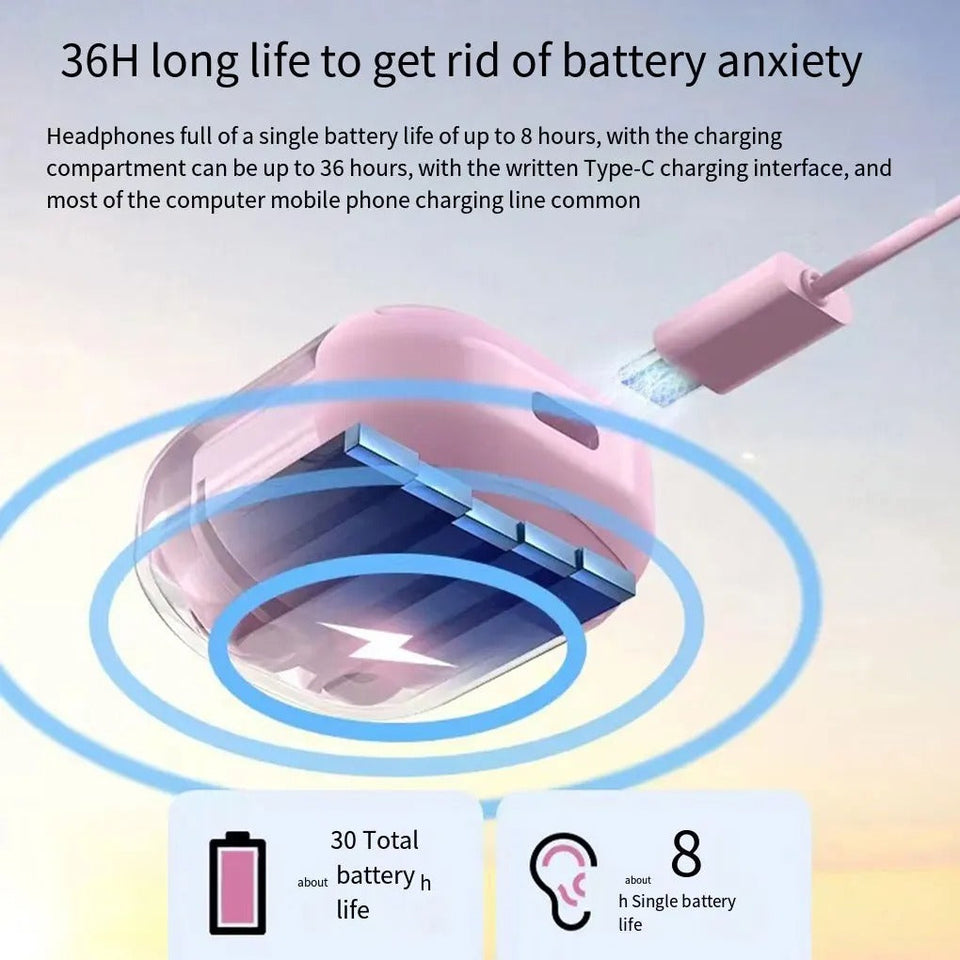 Bluetooth 5.3 Air 31 Headphones - ENC - LED Power Digital Display - Sports - immersive Sound