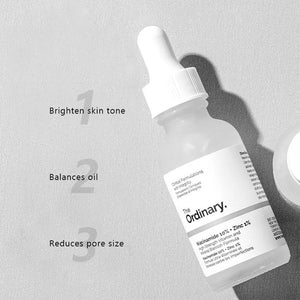 The Ordinary 30ML Niacinamide Serum with 10% Zinc & 1% Vitamin C: Whitening Essence for Facial Acne